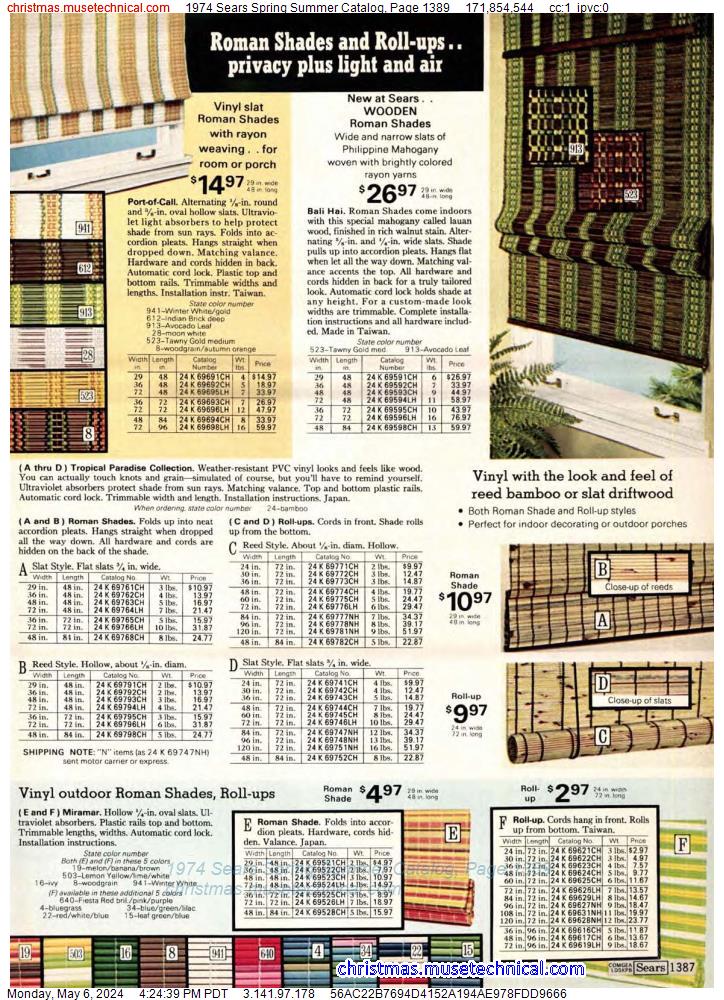 1974 Sears Spring Summer Catalog, Page 1389