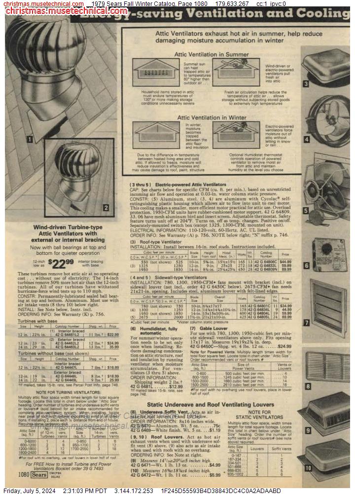 1979 Sears Fall Winter Catalog, Page 1080