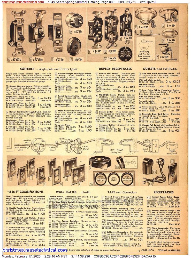 1949 Sears Spring Summer Catalog, Page 883