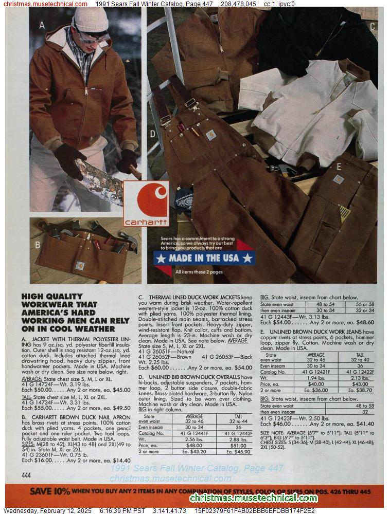 1991 Sears Fall Winter Catalog, Page 447