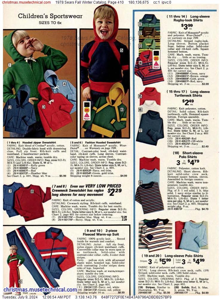1978 Sears Fall Winter Catalog, Page 410