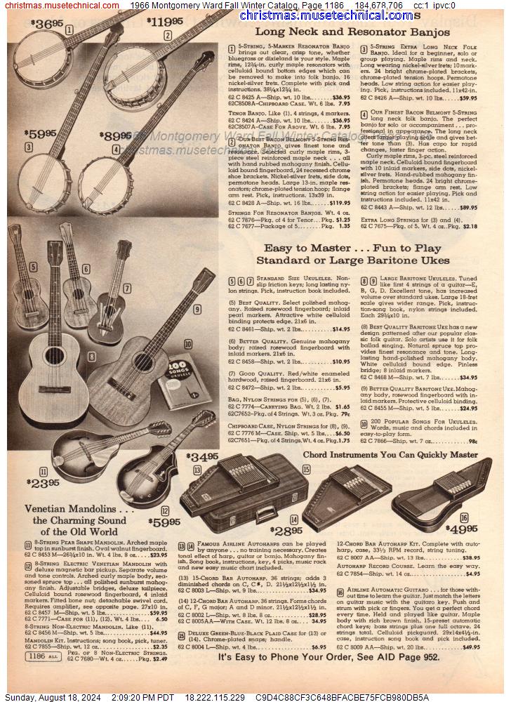 1966 Montgomery Ward Fall Winter Catalog, Page 1186