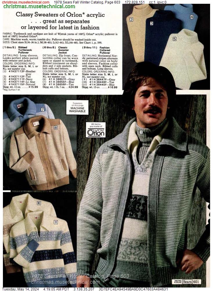 1978 Sears Fall Winter Catalog, Page 603
