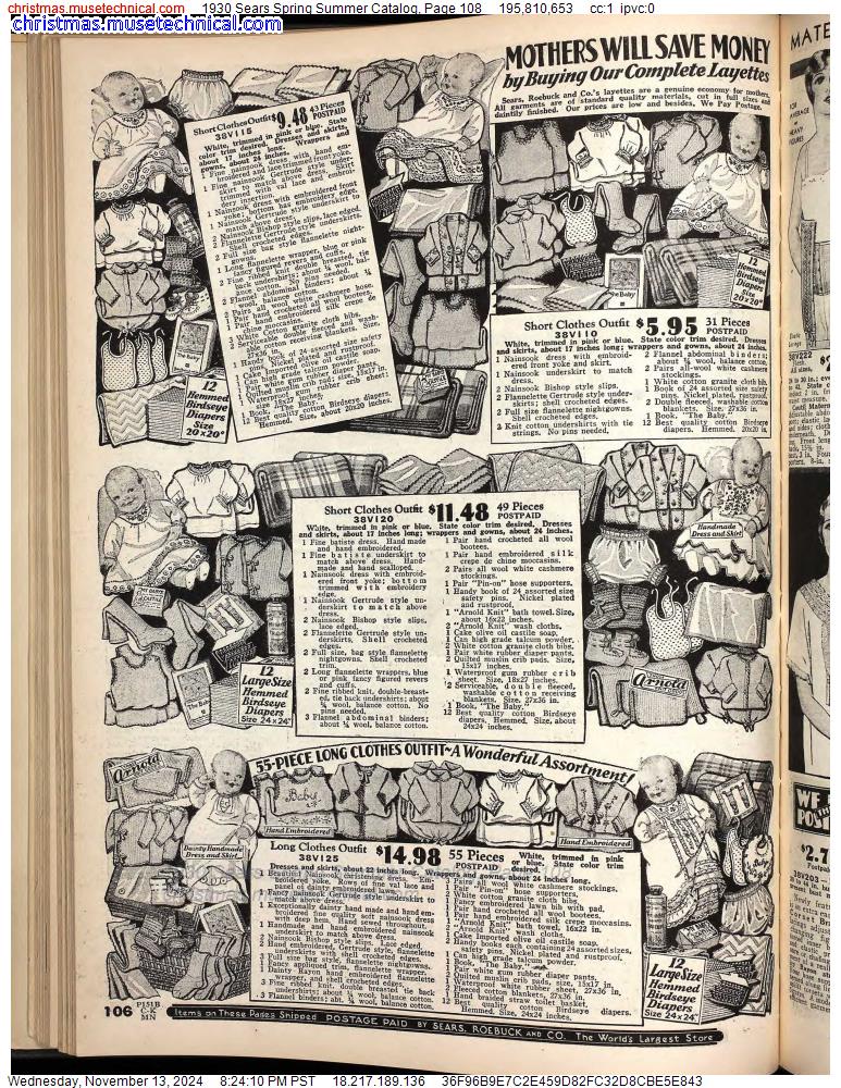 1930 Sears Spring Summer Catalog, Page 108