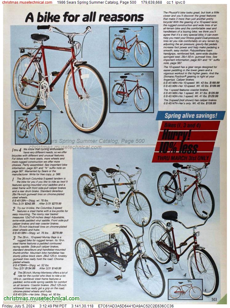 1986 Sears Spring Summer Catalog, Page 500