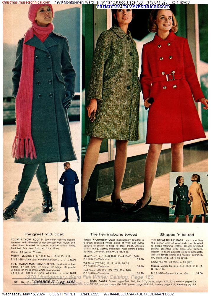 1970 Montgomery Ward Fall Winter Catalog, Page 180
