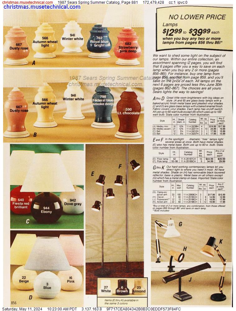 1987 Sears Spring Summer Catalog, Page 881