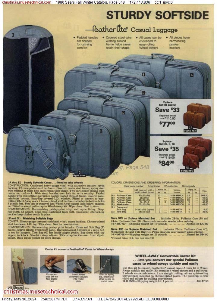 1980 Sears Fall Winter Catalog, Page 548