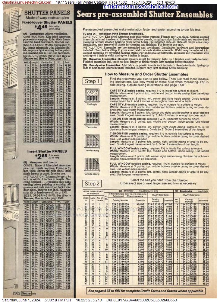 1977 Sears Fall Winter Catalog, Page 1502