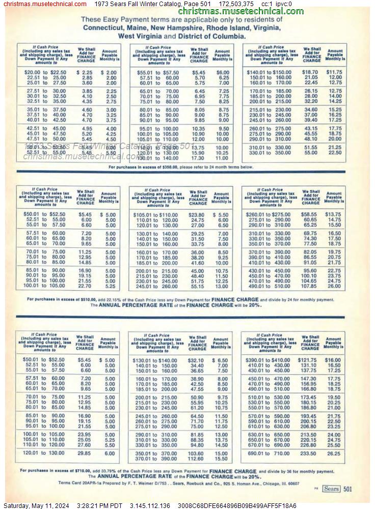1973 Sears Fall Winter Catalog, Page 501