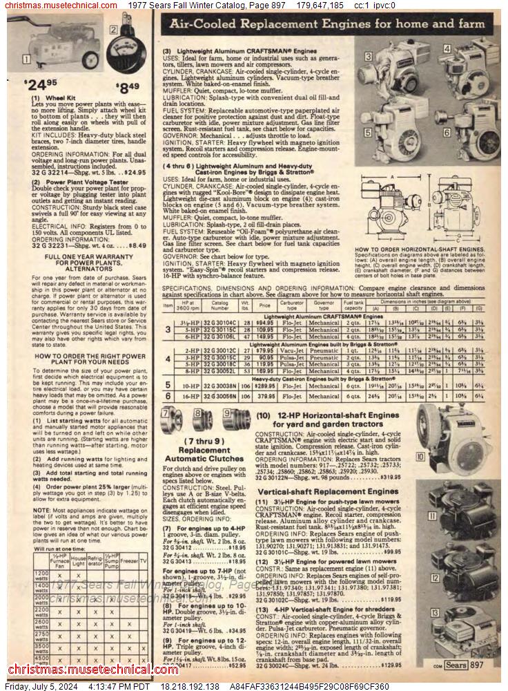 1977 Sears Fall Winter Catalog, Page 897