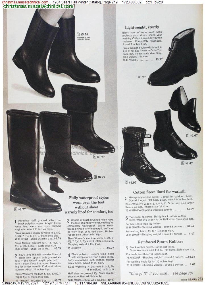 1964 Sears Fall Winter Catalog, Page 219