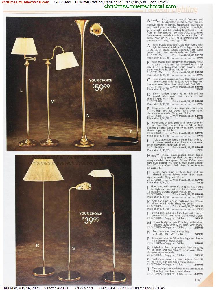 1985 Sears Fall Winter Catalog, Page 1151