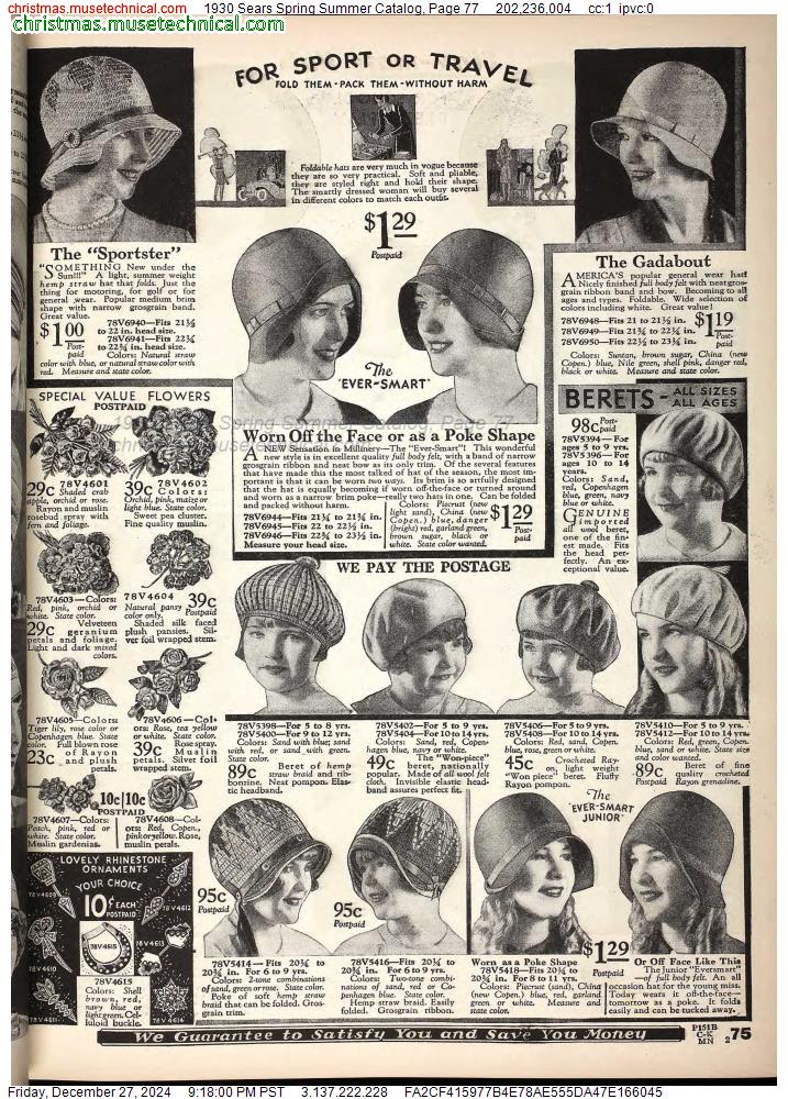 1930 Sears Spring Summer Catalog, Page 77