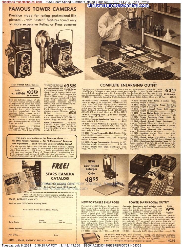 1954 Sears Spring Summer Catalog, Page 500