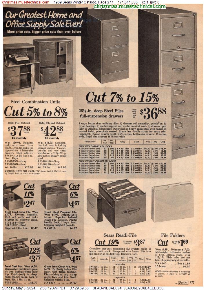 1969 Sears Winter Catalog, Page 377