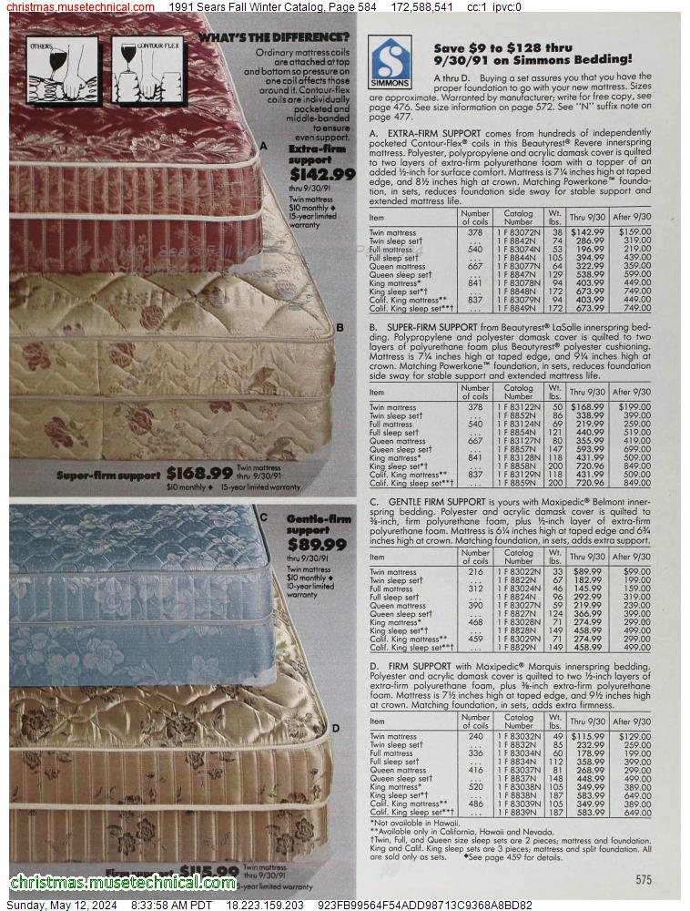 1991 Sears Fall Winter Catalog, Page 584