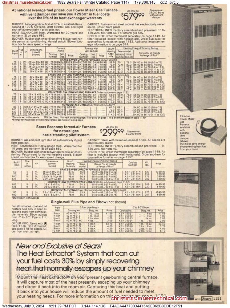 1982 Sears Fall Winter Catalog, Page 1147