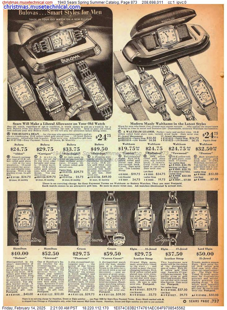 1940 Sears Spring Summer Catalog, Page 873