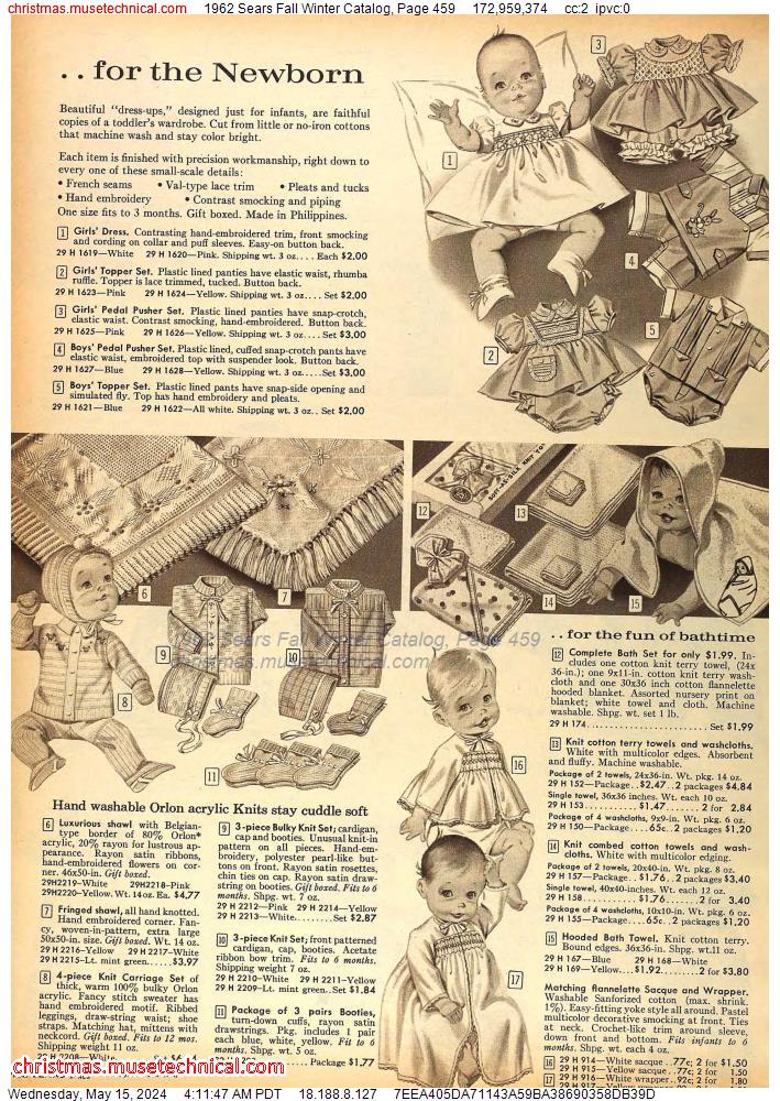 1962 Sears Fall Winter Catalog, Page 459