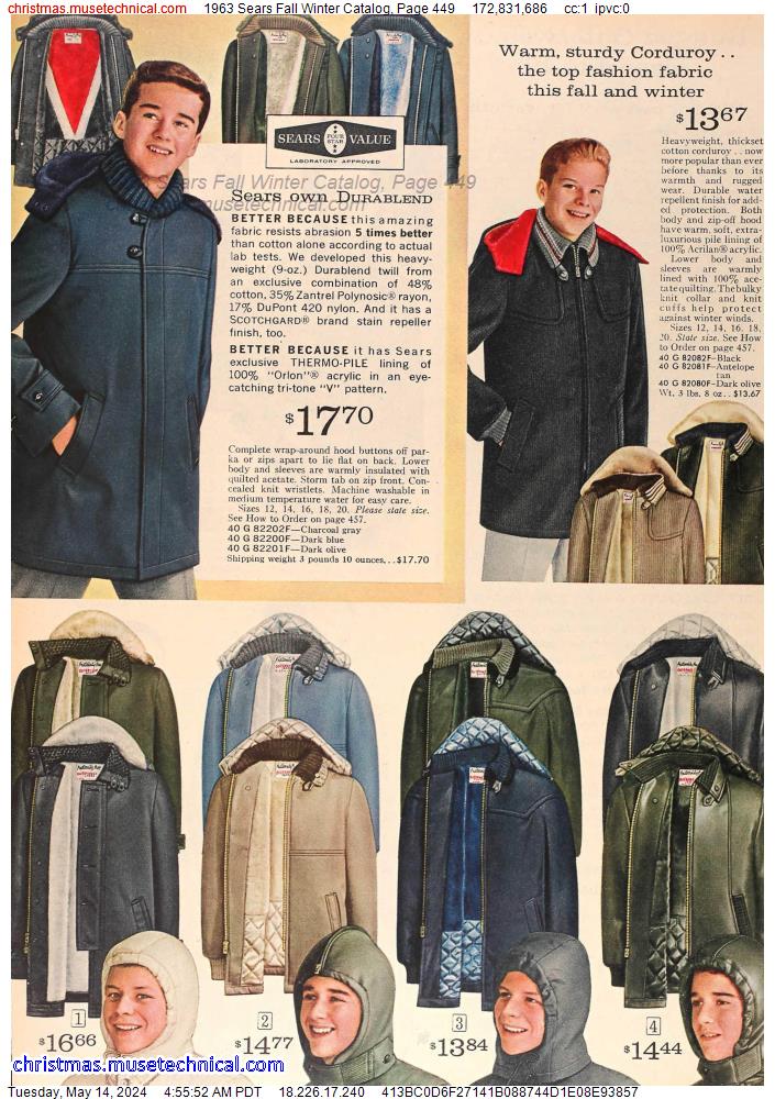 1963 Sears Fall Winter Catalog, Page 449