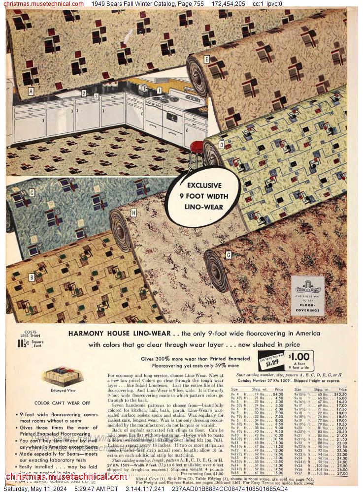 1949 Sears Fall Winter Catalog, Page 755