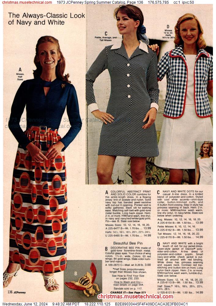 1973 JCPenney Spring Summer Catalog, Page 136