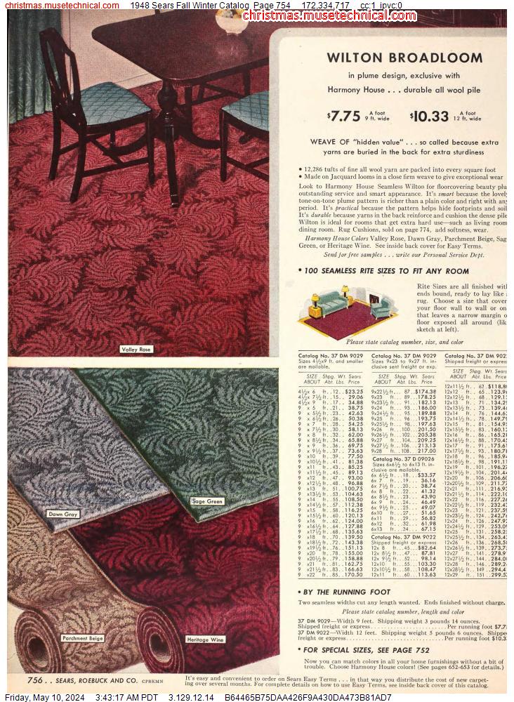 1948 Sears Fall Winter Catalog, Page 754