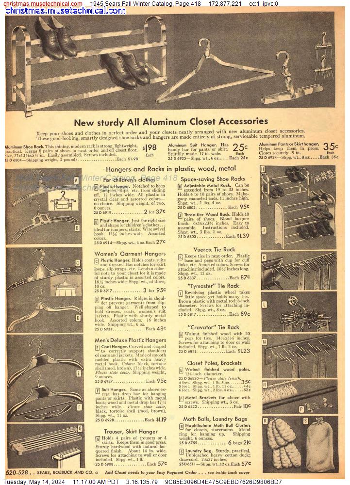 1945 Sears Fall Winter Catalog, Page 418