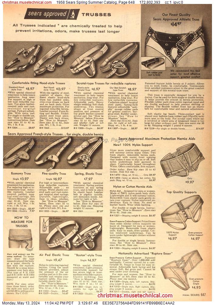 1958 Sears Spring Summer Catalog, Page 648