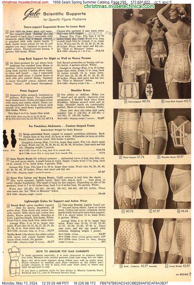 1958 Sears Spring Summer Catalog, Page 295