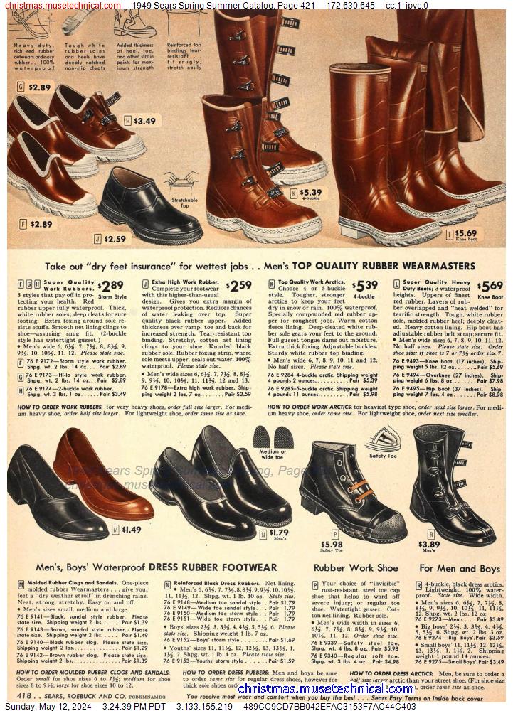 1949 Sears Spring Summer Catalog, Page 421