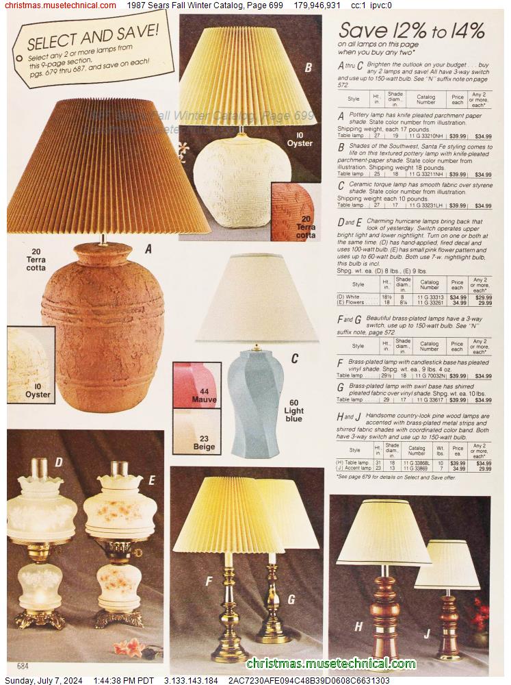 1987 Sears Fall Winter Catalog, Page 699