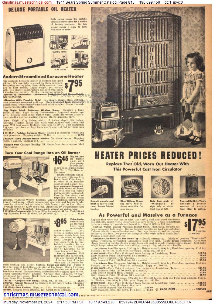 1941 Sears Spring Summer Catalog, Page 815