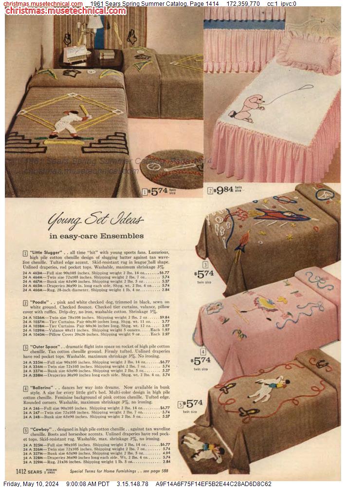 1961 Sears Spring Summer Catalog, Page 1414