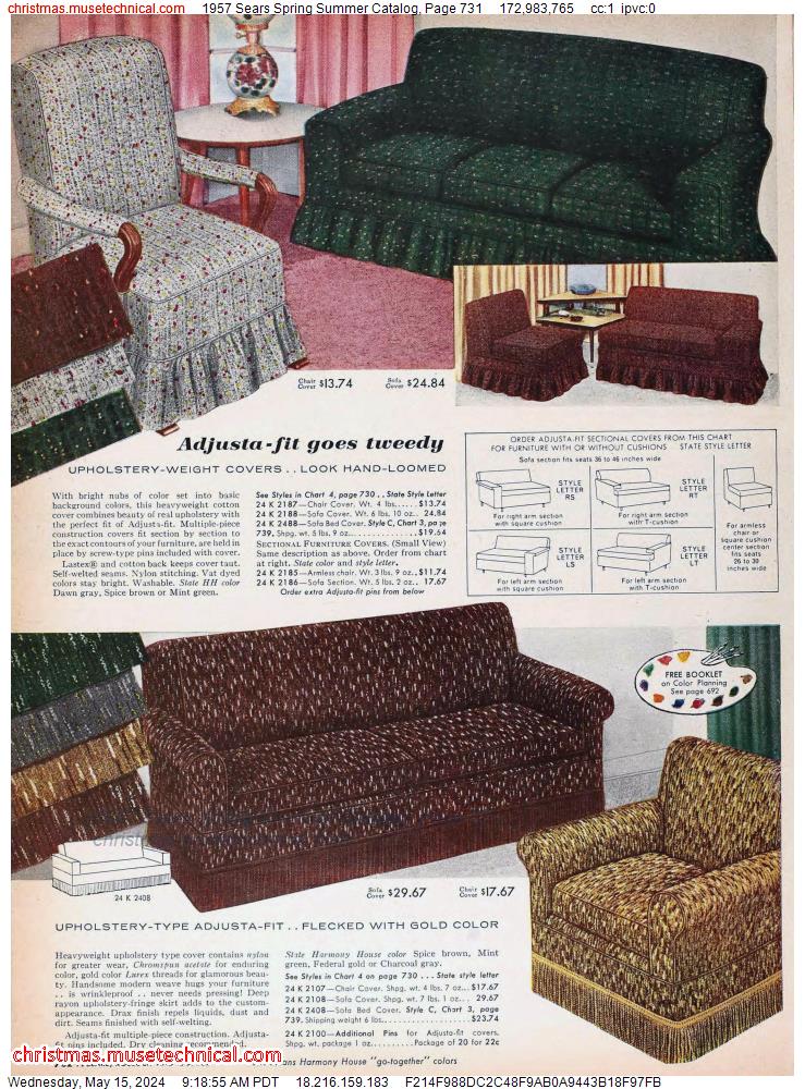 1957 Sears Spring Summer Catalog, Page 731