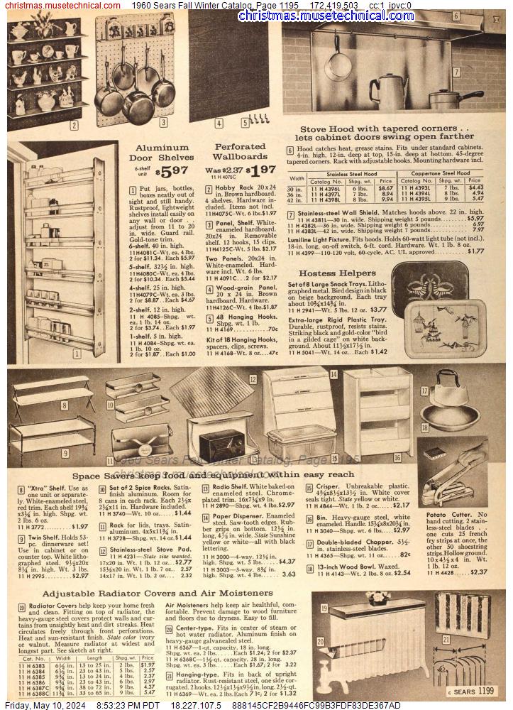 1960 Sears Fall Winter Catalog, Page 1195