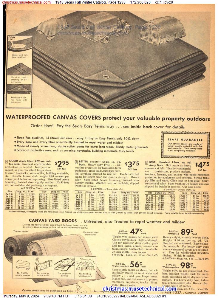 1948 Sears Fall Winter Catalog, Page 1238
