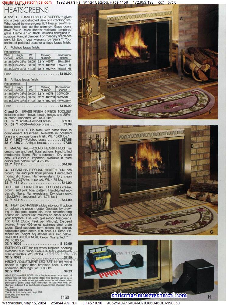 1992 Sears Fall Winter Catalog, Page 1158