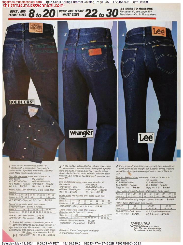 1986 Sears Spring Summer Catalog, Page 335