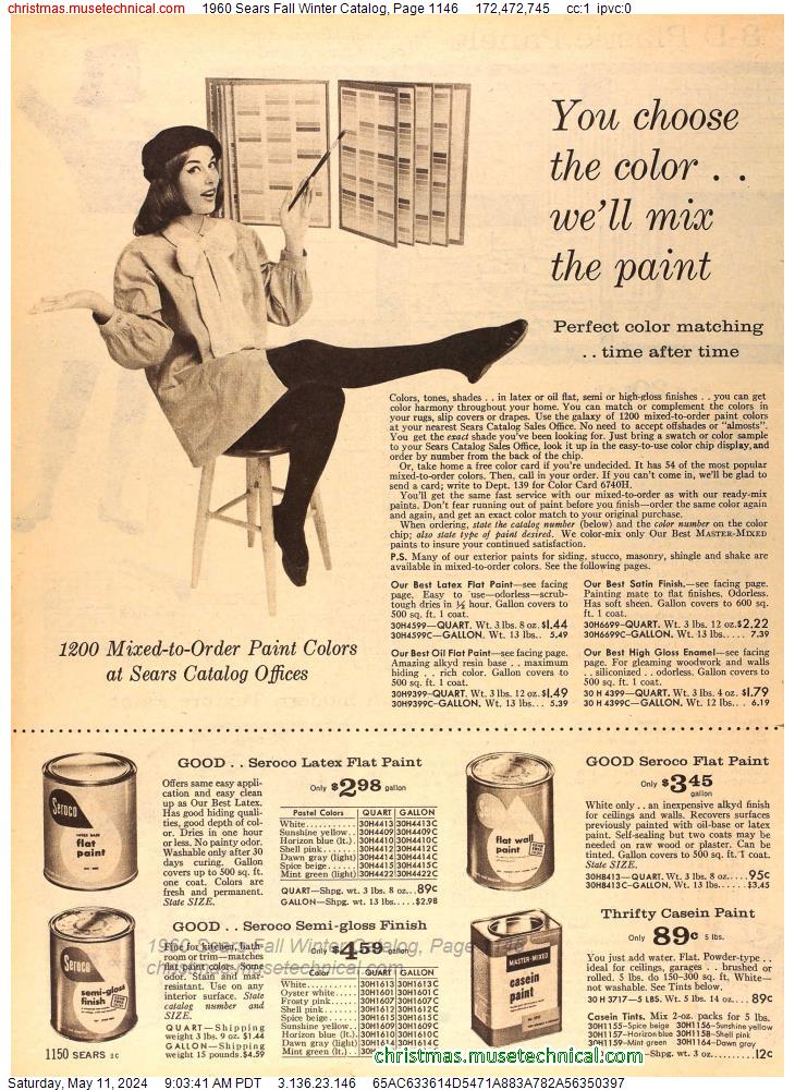 1960 Sears Fall Winter Catalog, Page 1146