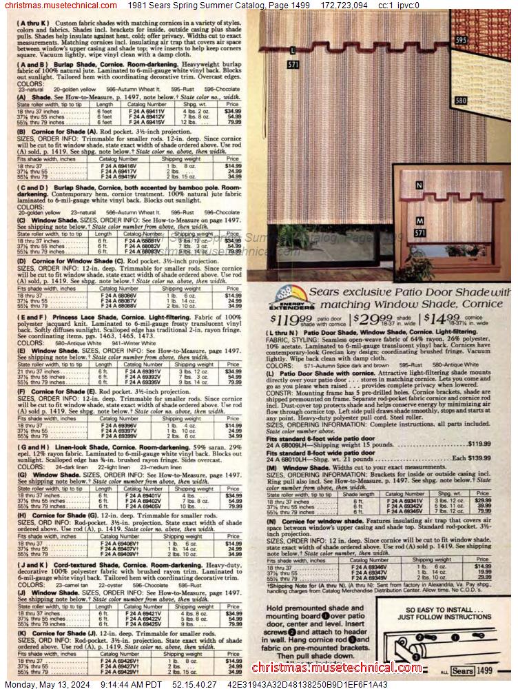 1981 Sears Spring Summer Catalog, Page 1499