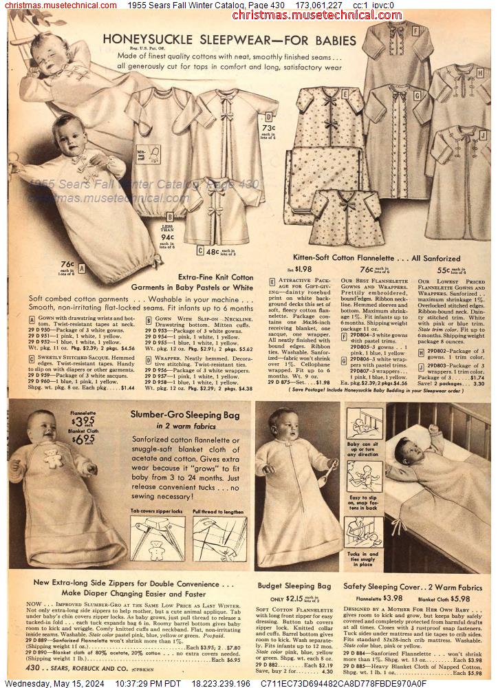 1955 Sears Fall Winter Catalog, Page 430