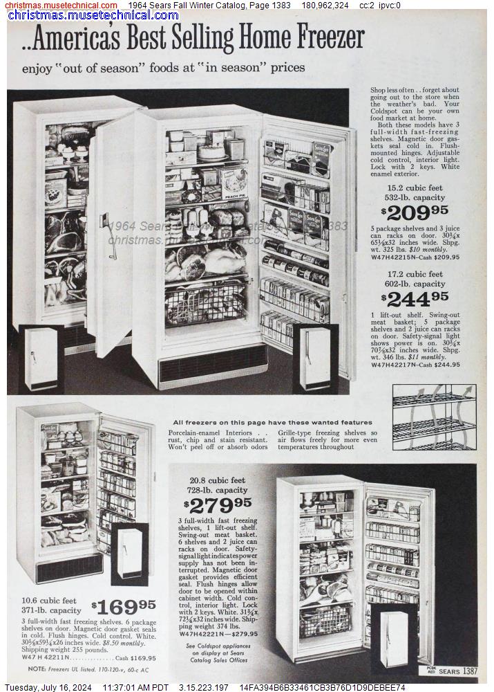1964 Sears Fall Winter Catalog, Page 1383