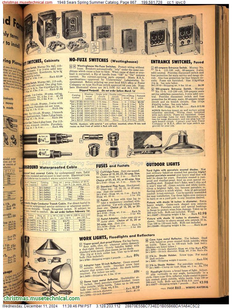 1948 Sears Spring Summer Catalog, Page 867