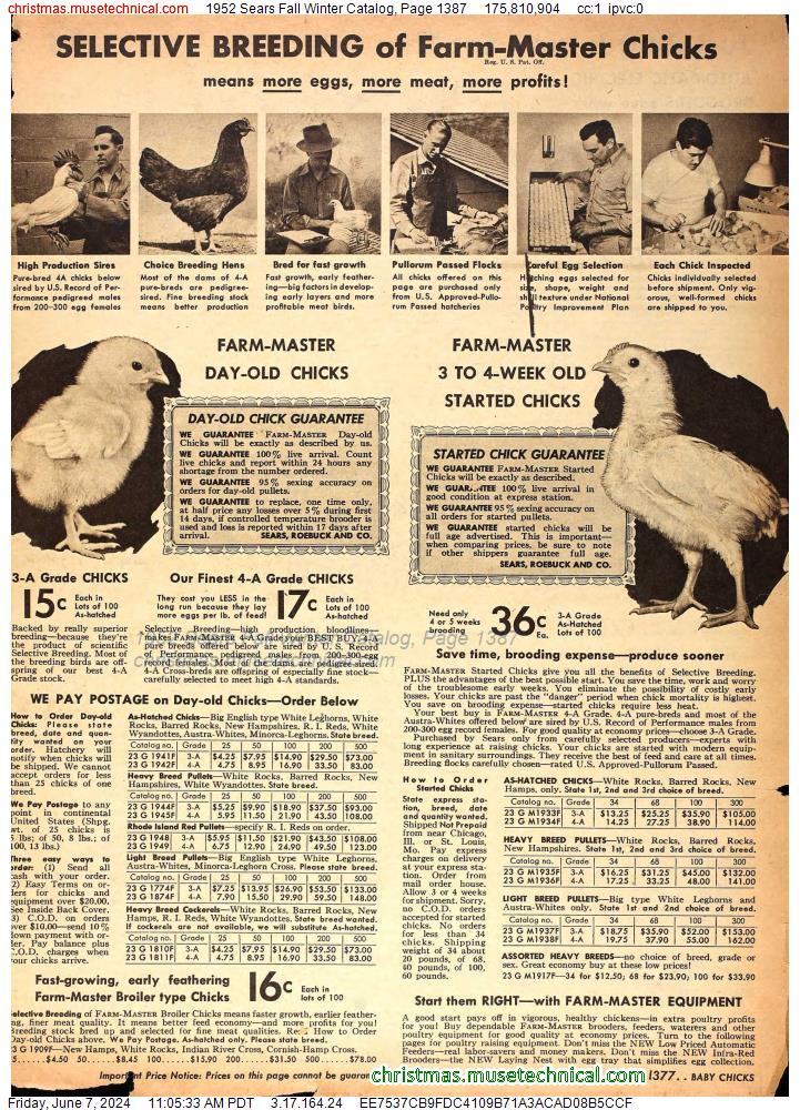 1952 Sears Fall Winter Catalog, Page 1387