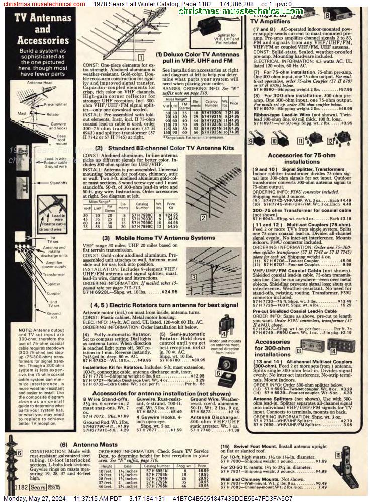 1978 Sears Fall Winter Catalog, Page 1182