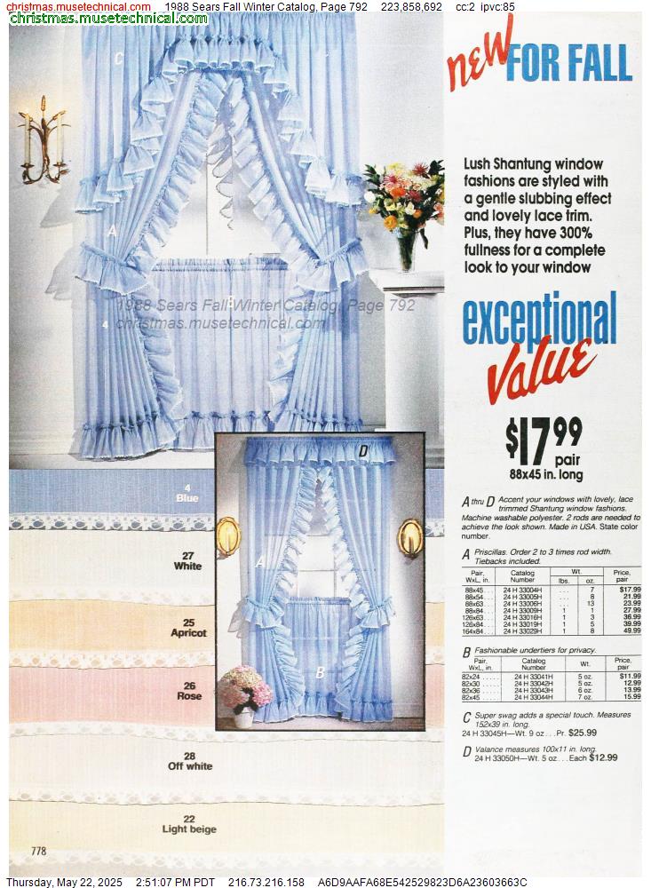 1988 Sears Fall Winter Catalog, Page 792