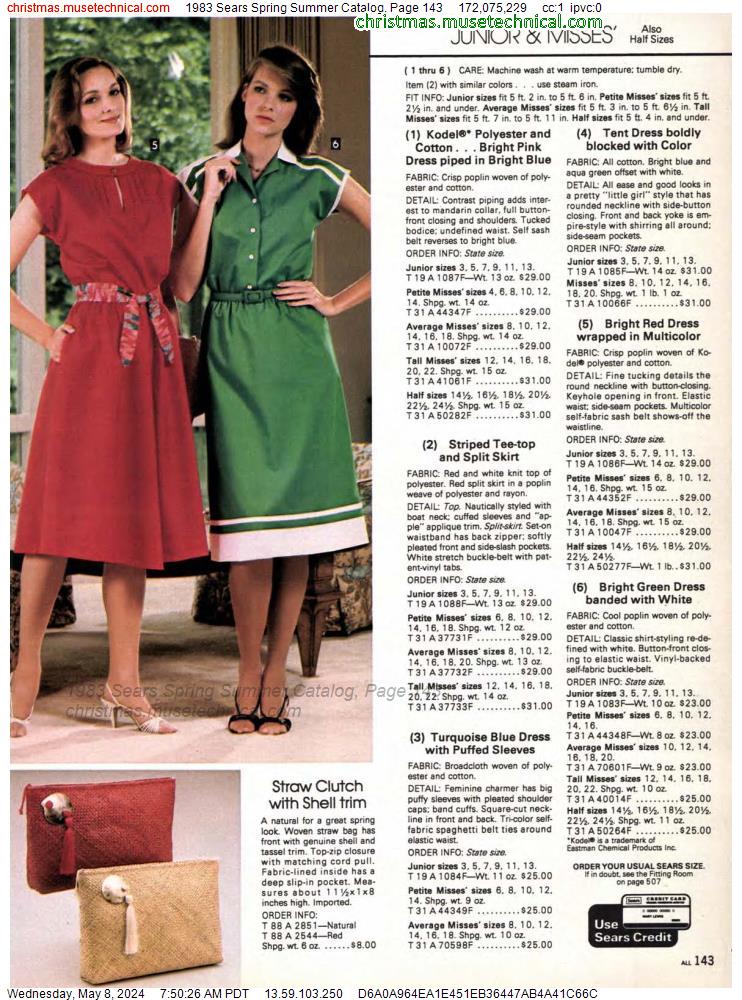 1983 Sears Spring Summer Catalog, Page 143