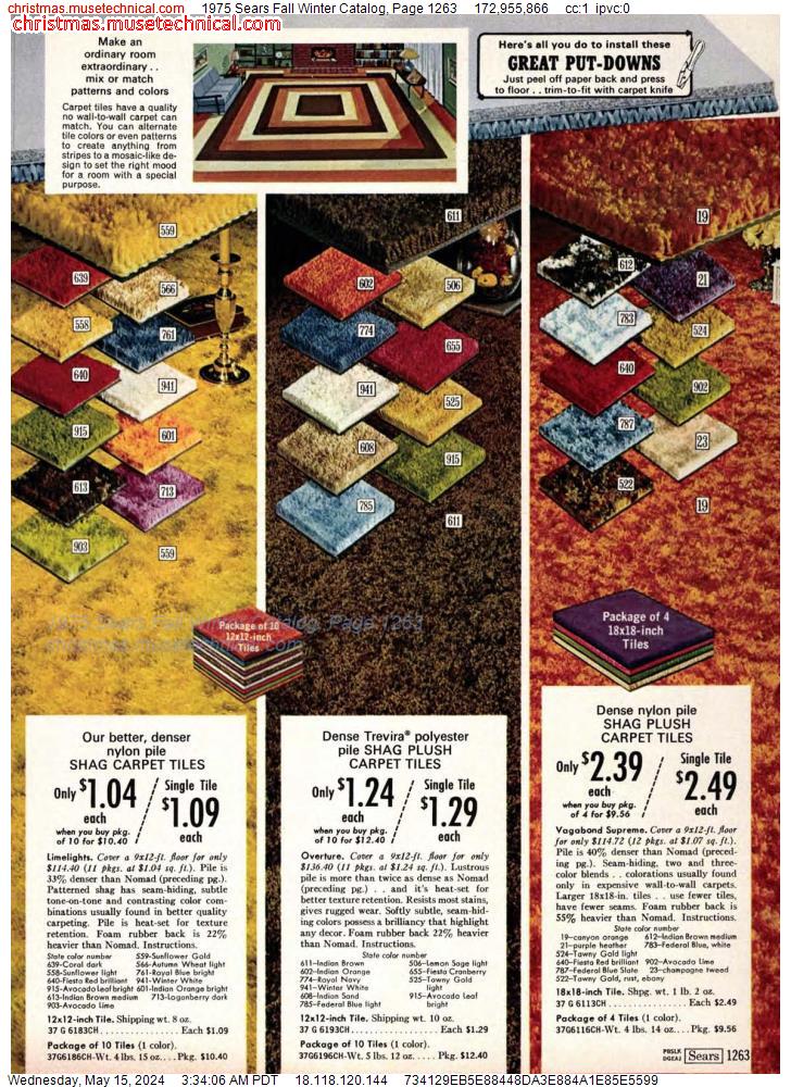 1975 Sears Fall Winter Catalog, Page 1263